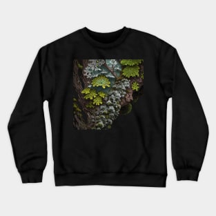 Closeup of Lichen on a Log Crewneck Sweatshirt